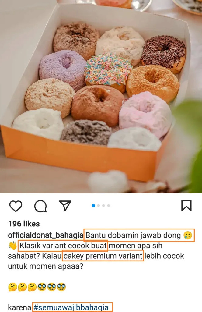 Contoh Copy Writing di Instagram-Jualan Donat